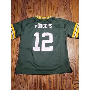 Nike Aaron Rodgers Green bay Packers NFL Football Jersey #12 Green Youth Size 7